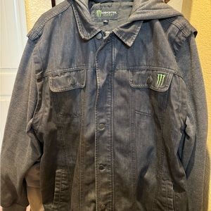 Monster jacket, zipper and bottoms size, jean and cotton material